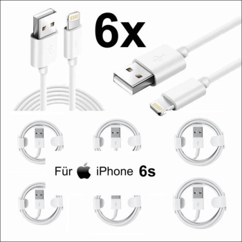 6x iPhone 6s Lightning auf USB Kabel 1m Ladekabel